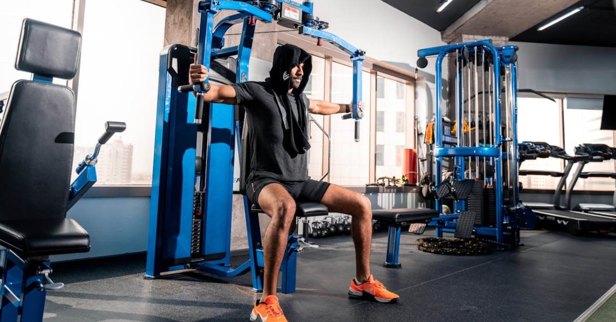 Muškarac trenira u teretani